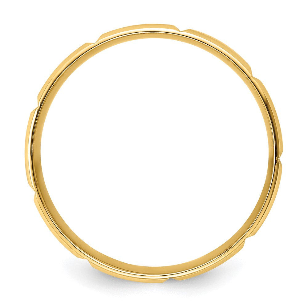 14k Yellow Gold Standard Comfort Fit Brush Satin Fancy Band