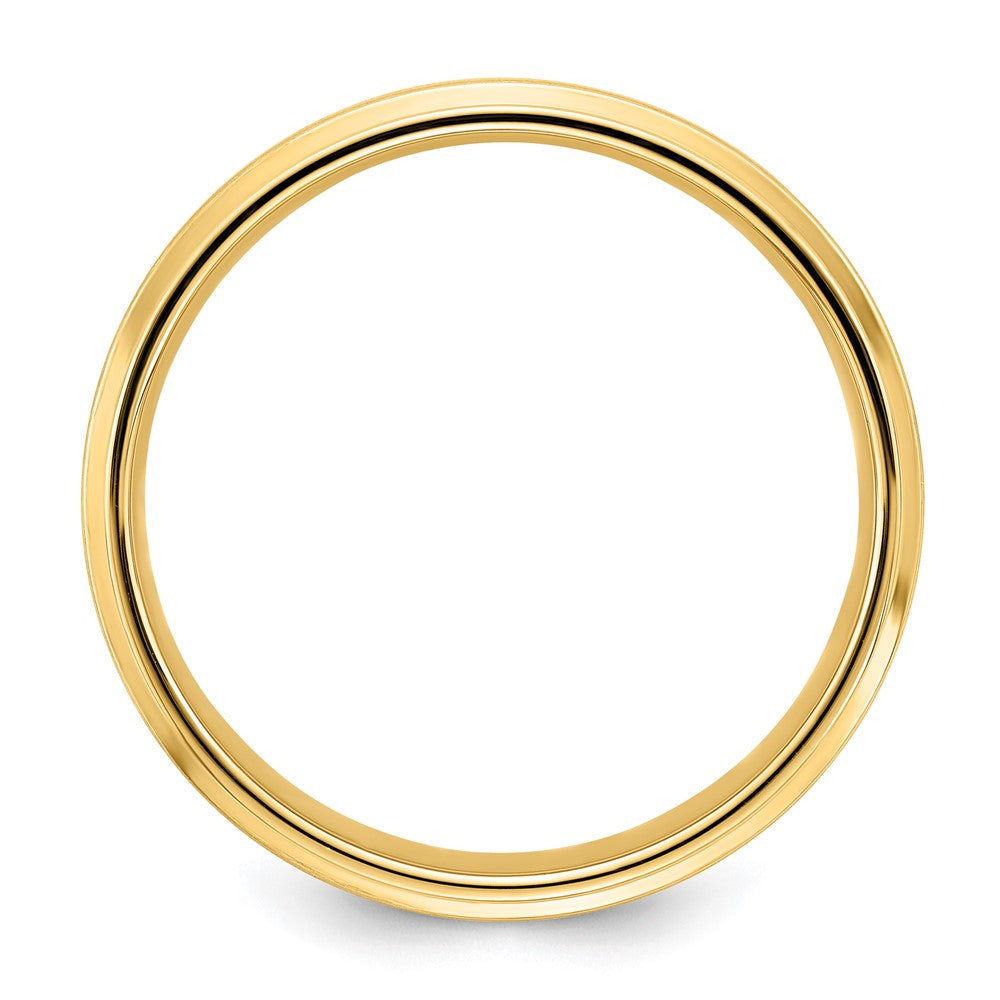 14k Yellow Gold Standard Comfort Fit Brush Satin Fancy Band