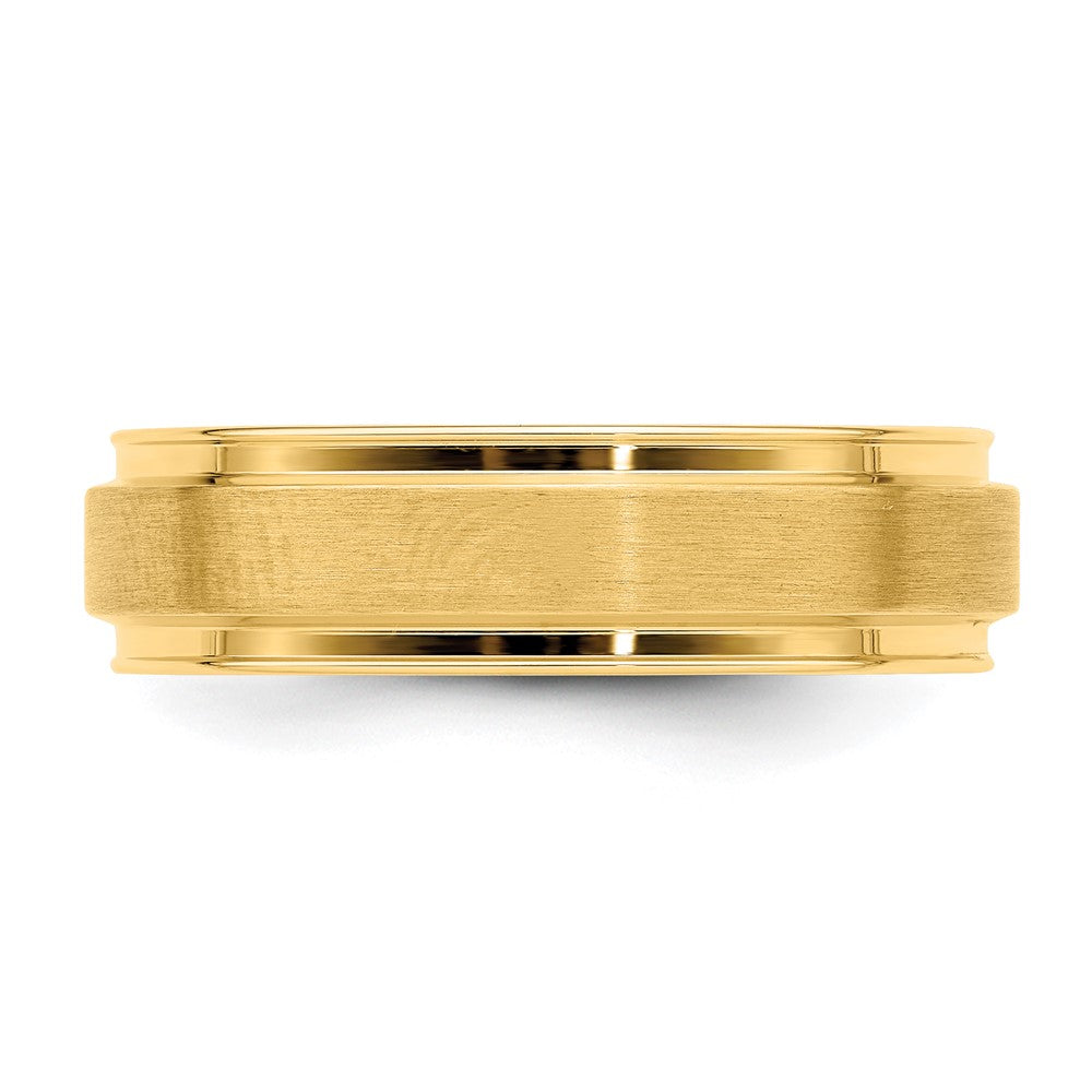 14k Yellow Gold Light Comfort Fit Brush Satin Fancy Band