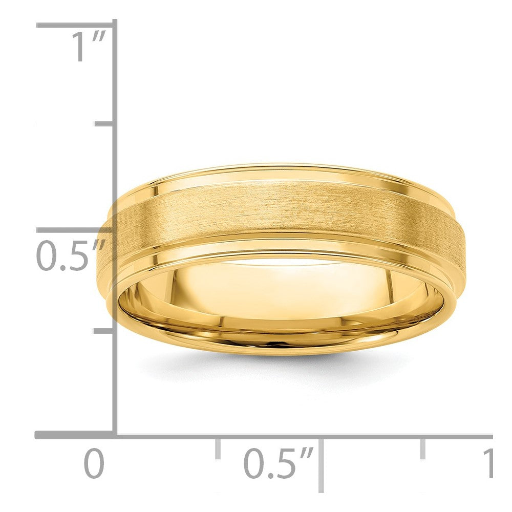 14k Yellow Gold Standard Comfort Fit Brush Satin Fancy Band