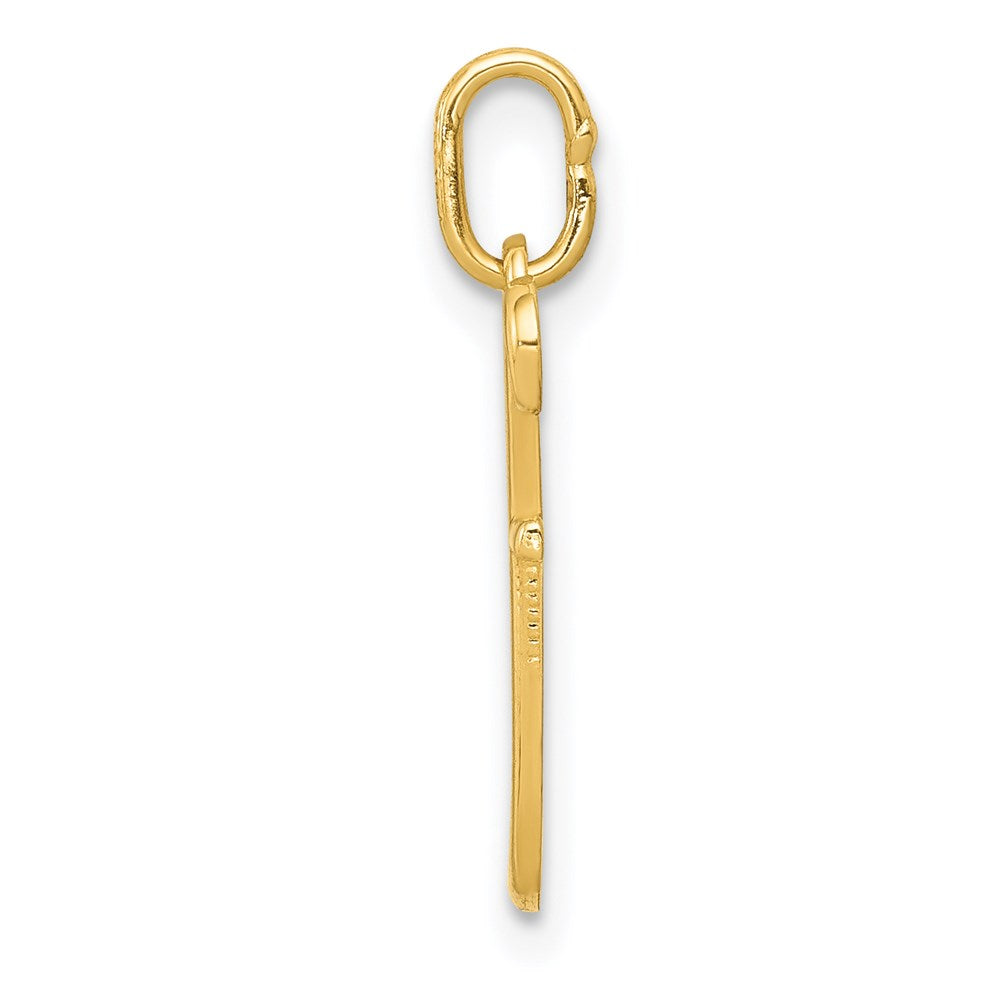 14k Yellow Gold Letter F Initial Charm