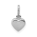 14K White Gold Polished 3-D Heart Charm