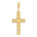 14K Laser Cut FAITH Cross Charm