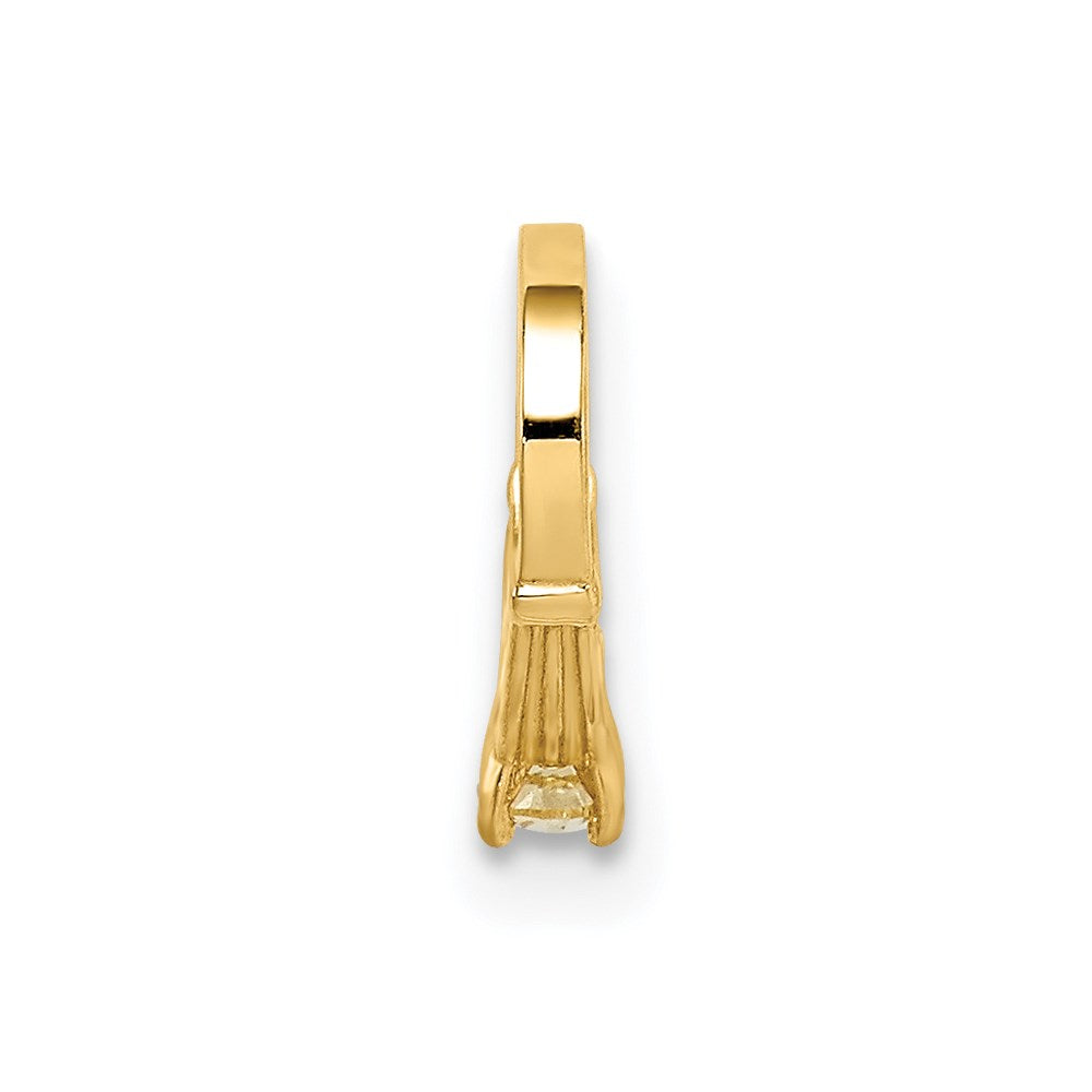 14K 3D Ring with Yellow CZ Charm