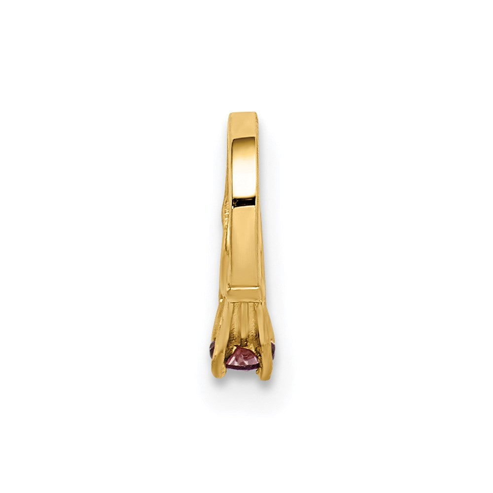 14K 3D Ring with Light Purple CZ Charm