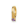 14K 3D Ring with Light Purple CZ Charm