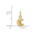 14k Polished Puffed Moon Charm