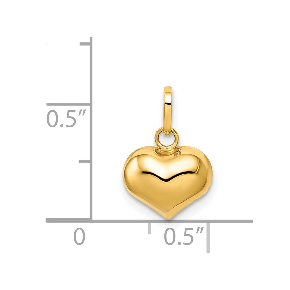 14k Polished Puffed Heart Charm