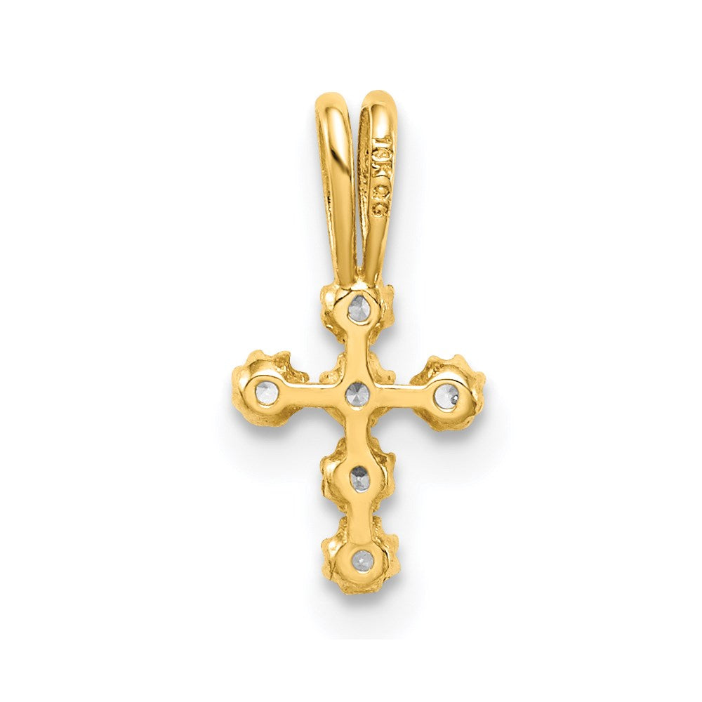14K CZ Cross Pendant