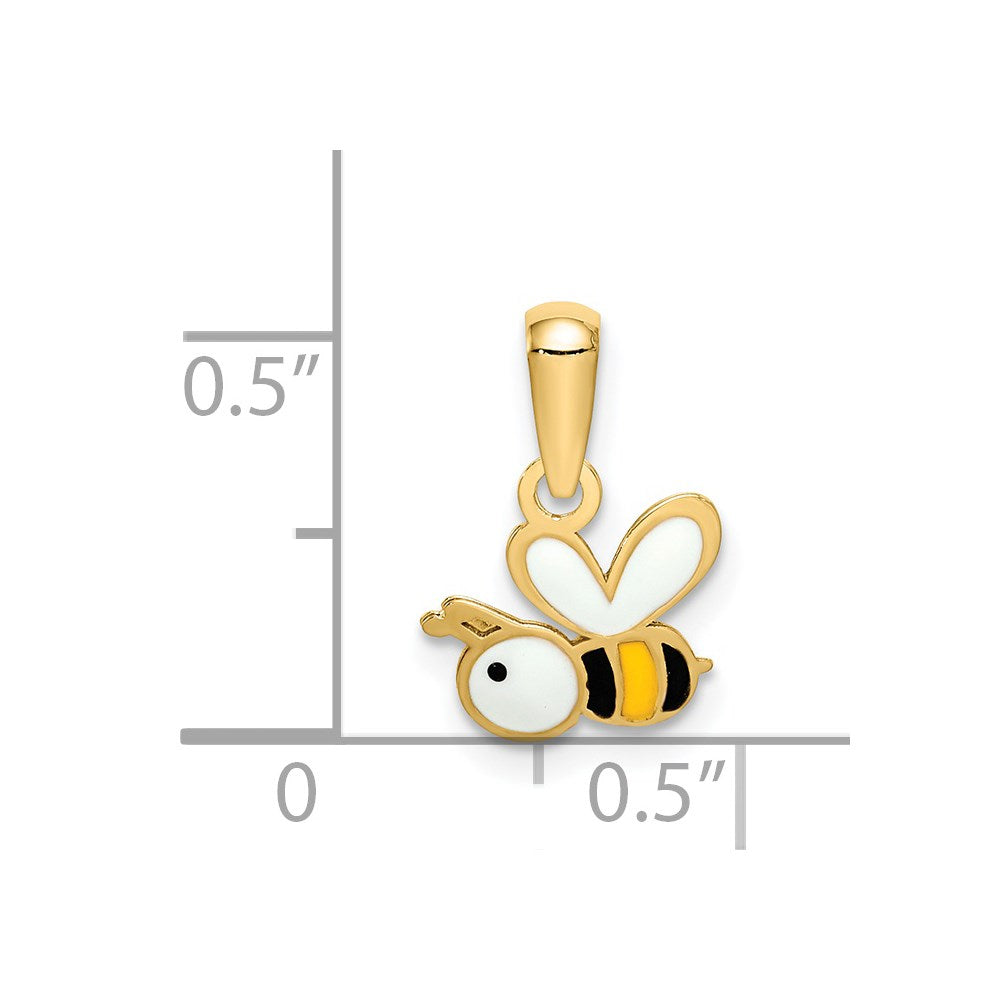 14k Enamel Bumble Bee Pendant