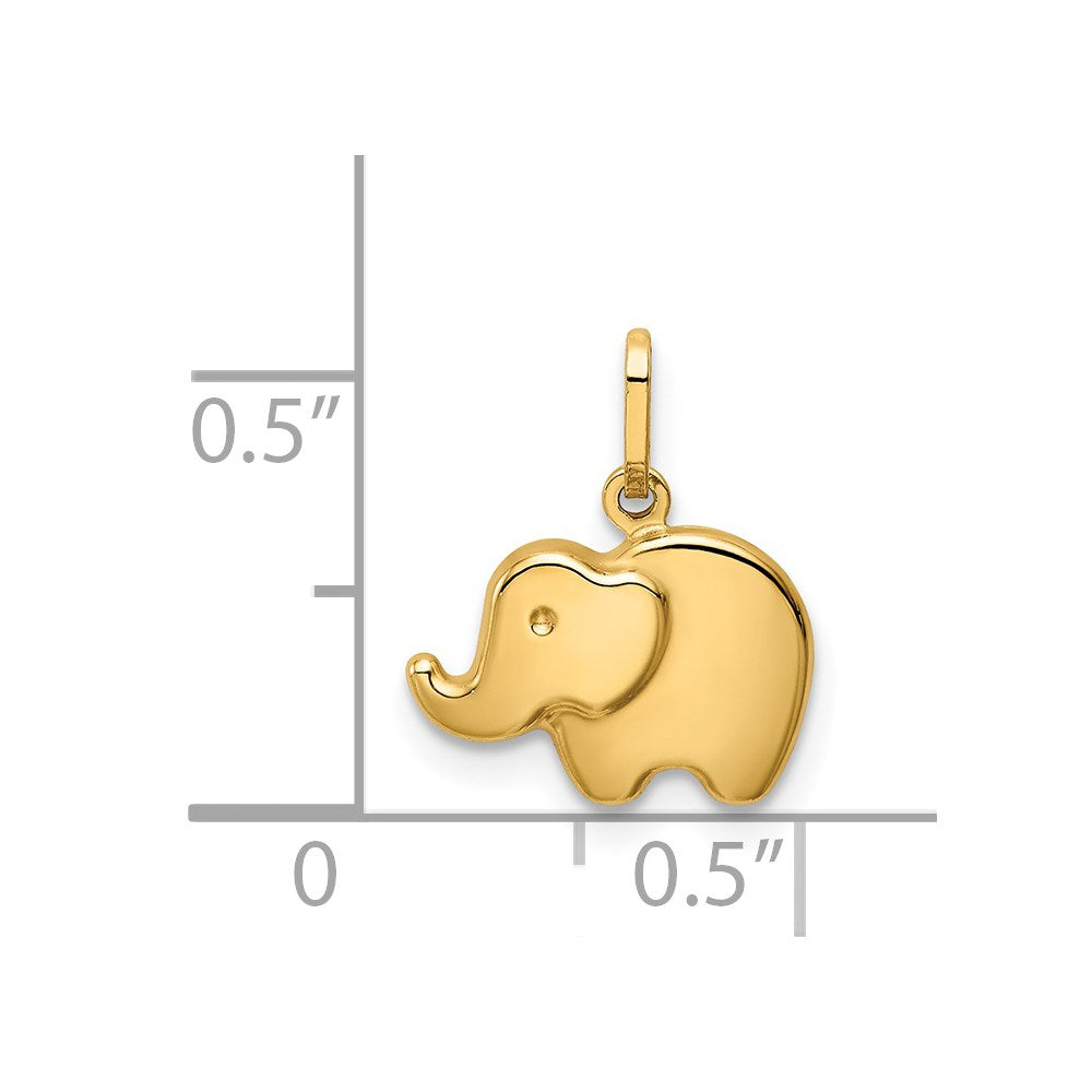 14k Polished Elephant Charm
