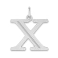 14kw Polished Etched Letter X Initial Pendant