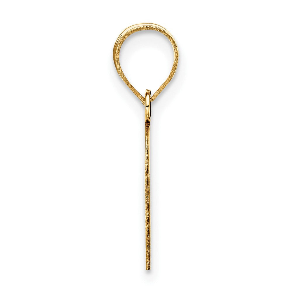 14k Polished Script Letter O Initial Pendant