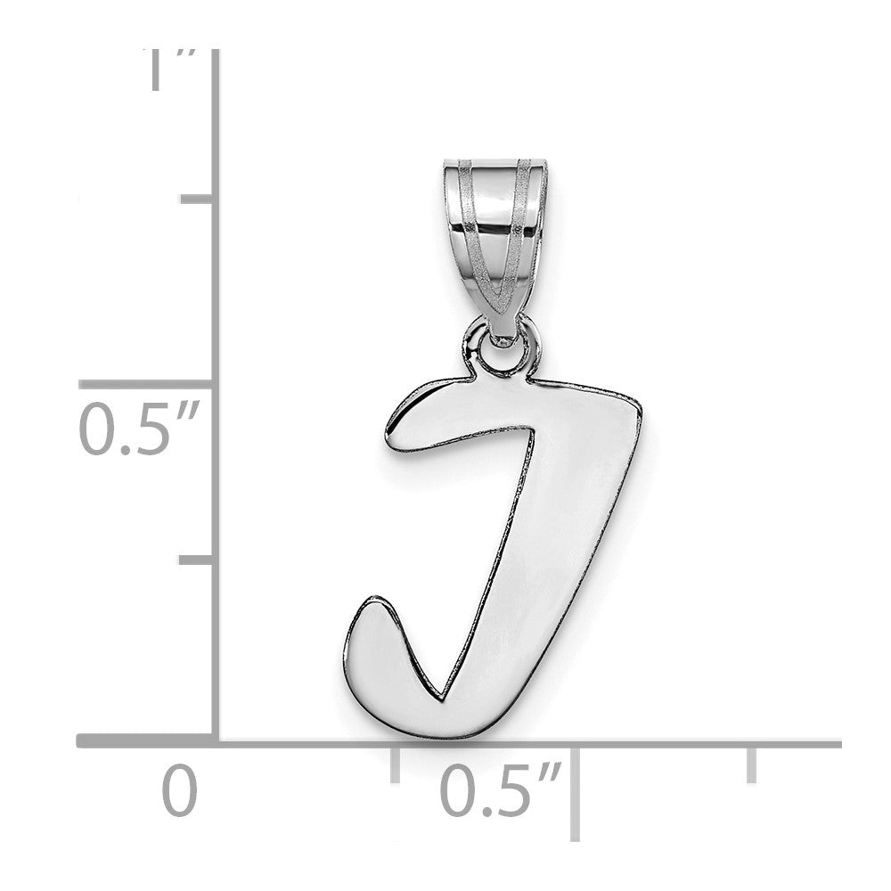 14kw Polished Script Letter I Initial Pendant