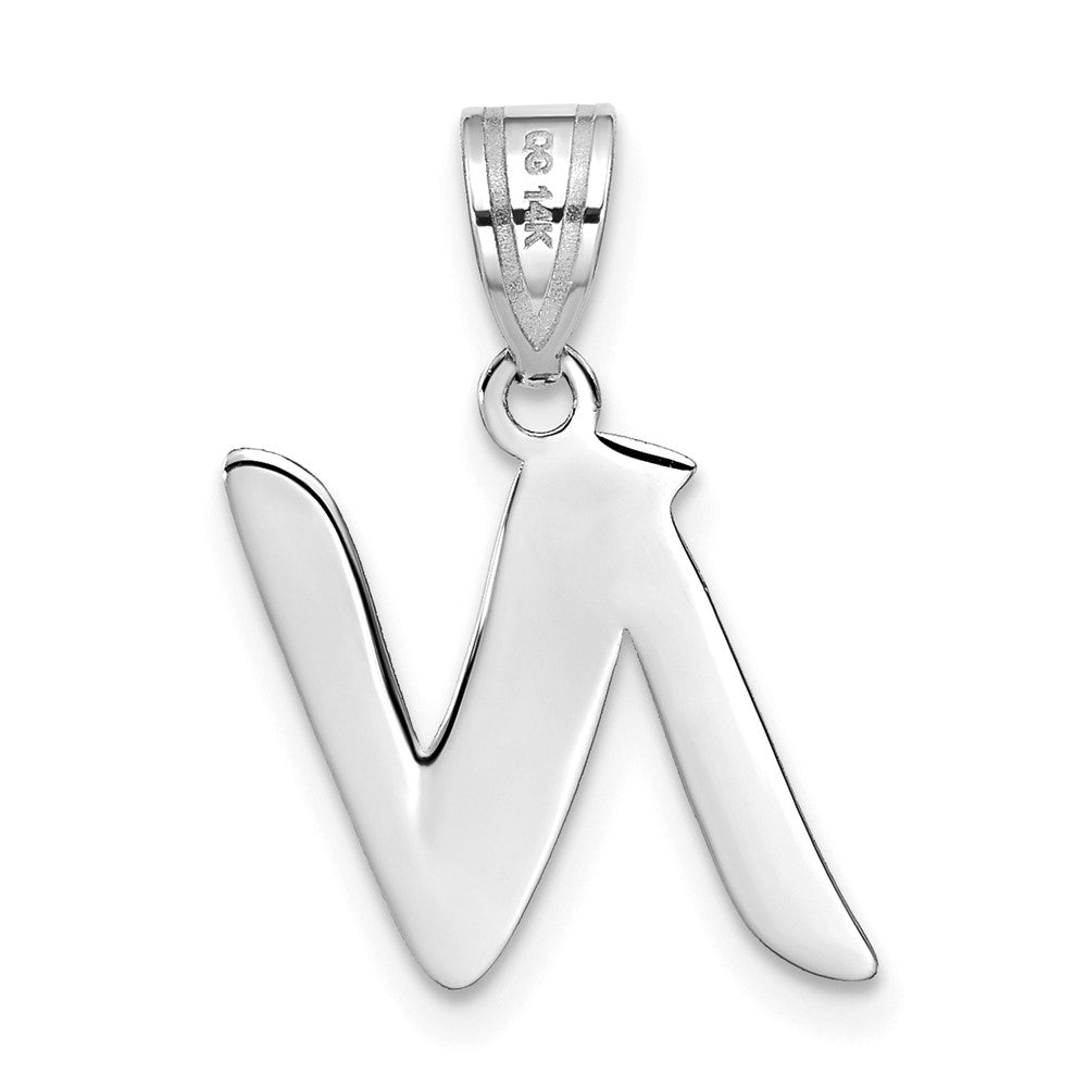 14kw Polished Script Letter N Initial Pendant