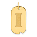 14k Polished Letter I Initial Dog Tag Pendant