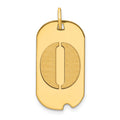 14k Polished Letter O Initial Dog Tag Pendant
