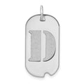 14kw Polished Letter D Initial Dog Tag Pendant