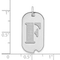 14kw Polished Letter F Initial Dog Tag Pendant
