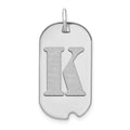 14kw Polished Letter K Initial Dog Tag Pendant