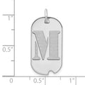 14kw Polished Letter M Initial Dog Tag Pendant
