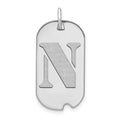 14kw Polished Letter N Initial Dog Tag Pendant
