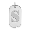 14kw Polished Letter S Initial Dog Tag Pendant