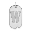 14kw Polished Letter W Initial Dog Tag Pendant