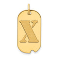 14k Polished Letter X Initial Dog Tag Pendant