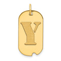 14k Polished Letter Y Initial Dog Tag Pendant