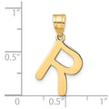 14k Polished Bubble Letter R Initial Pendant