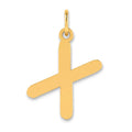 14k Polished Bubble Letter X Initial Pendant