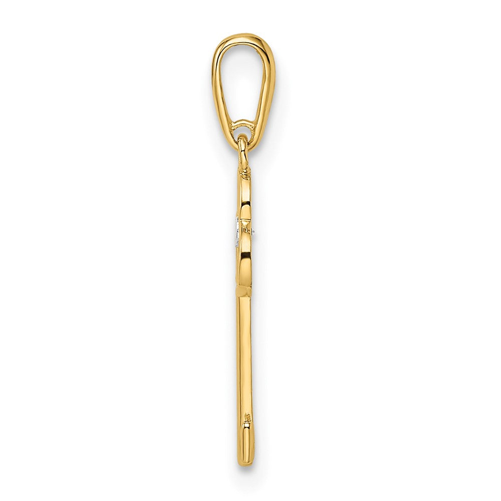 14k CZ Key Pendant
