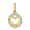 14k CZ Heart Pendant