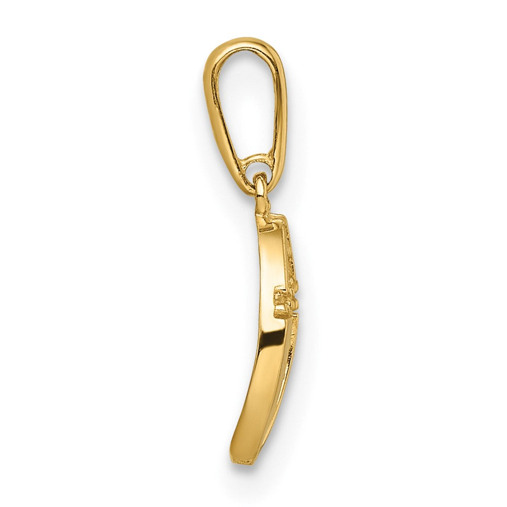 14k CZ Cross Pendant