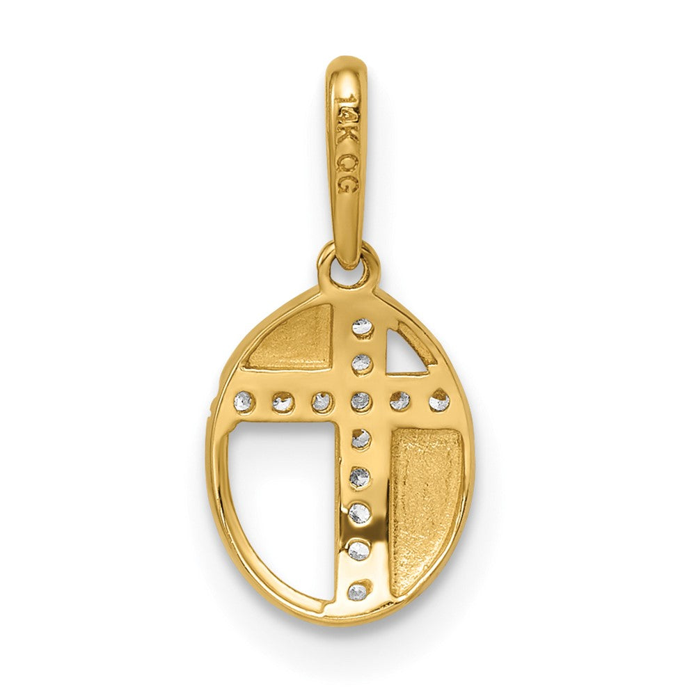14k CZ Cross Pendant