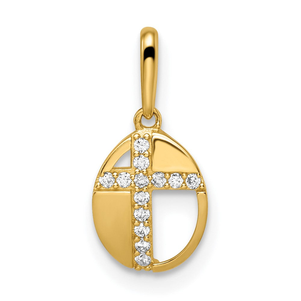 14k CZ Cross Pendant