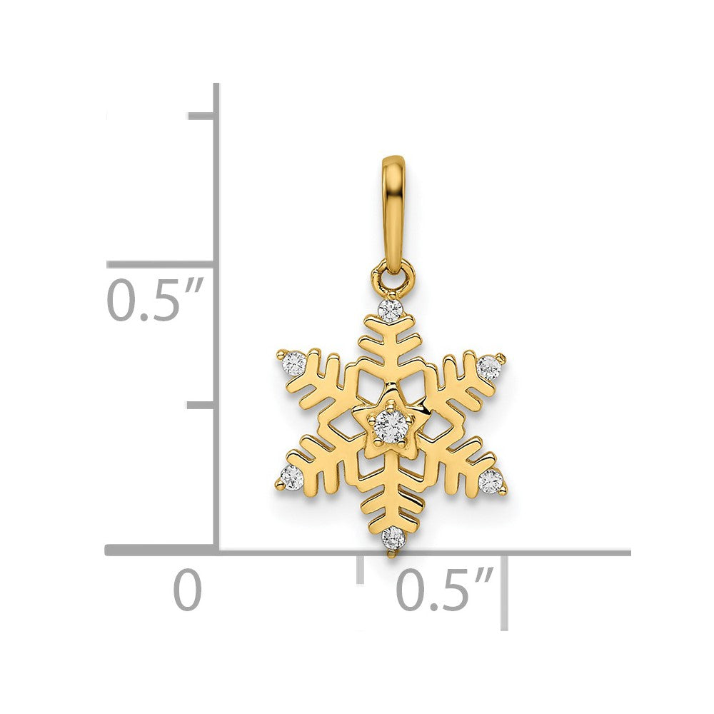 14k CZ Snowflake Pendant