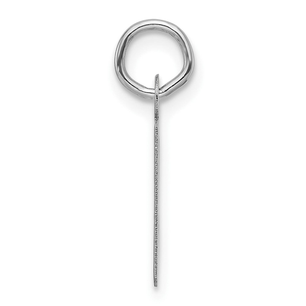 14k White Gold Slanted Block Letter B Initial Charm