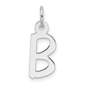 14k White Gold Slanted Block Letter B Initial Charm