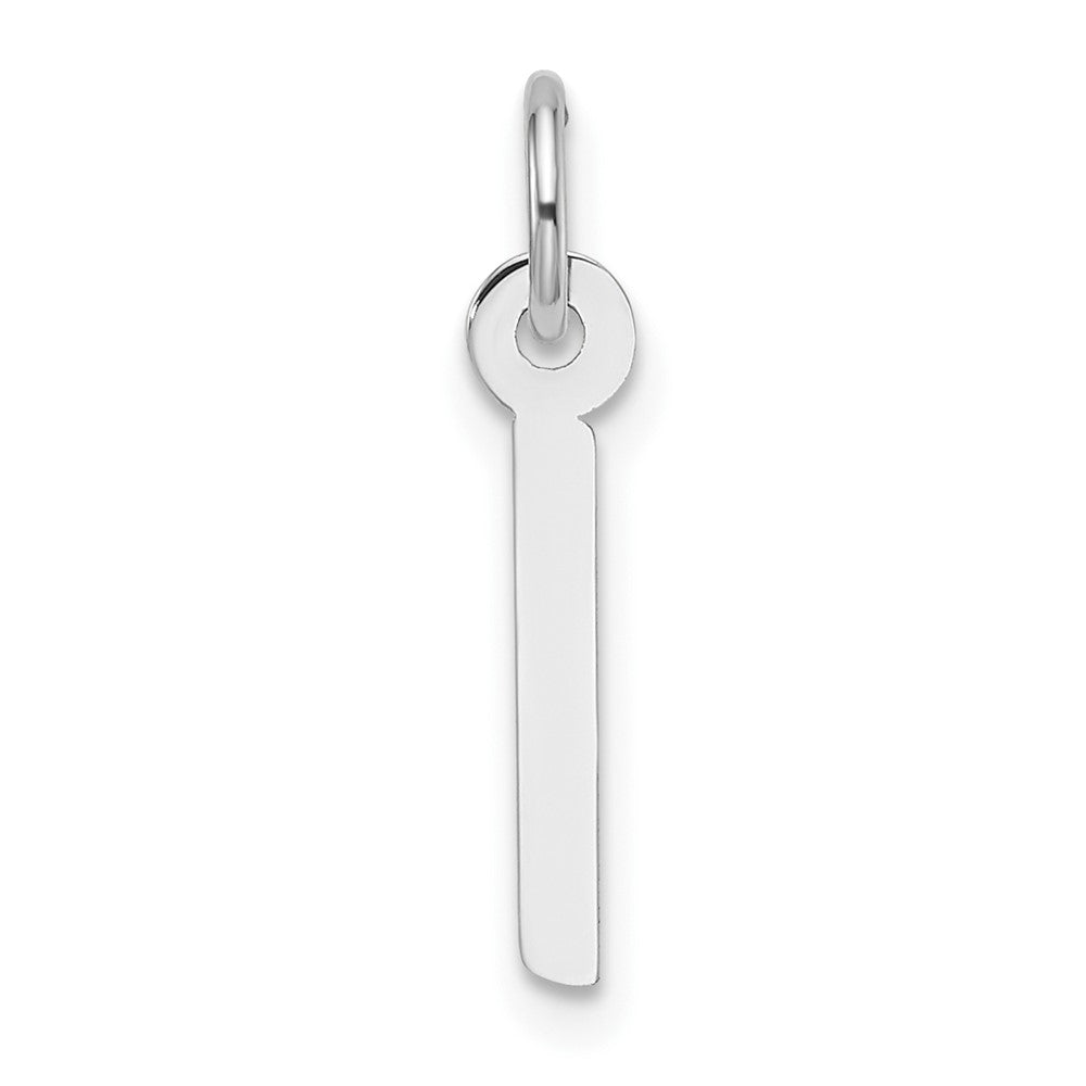 14K White Gold Slanted Block Letter I Initial Charm