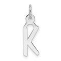 14K White Gold Slanted Block Letter K Initial Charm