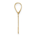 14k Polished Etched Letter L Initial Pendant