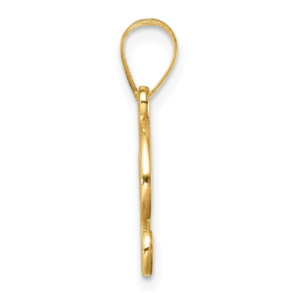 14K Script Letter I Initial Pendant