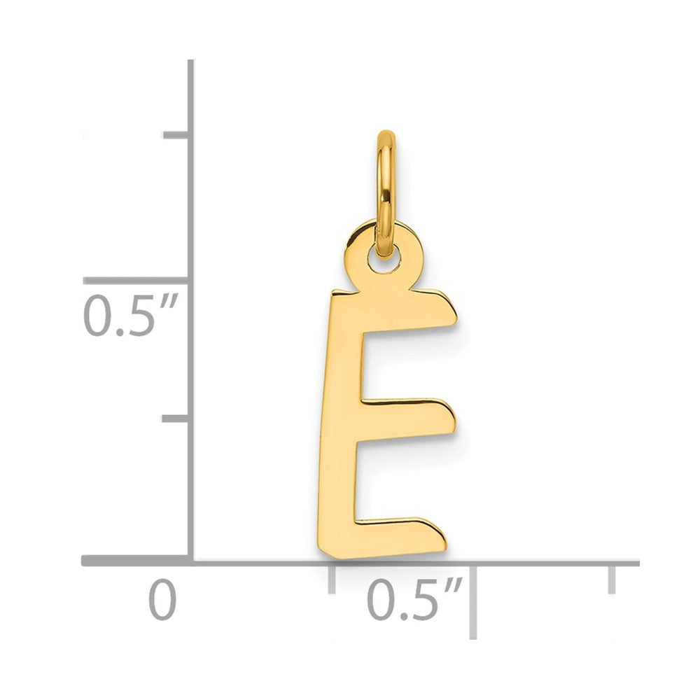 14K Slanted Block Letter E Initial Charm