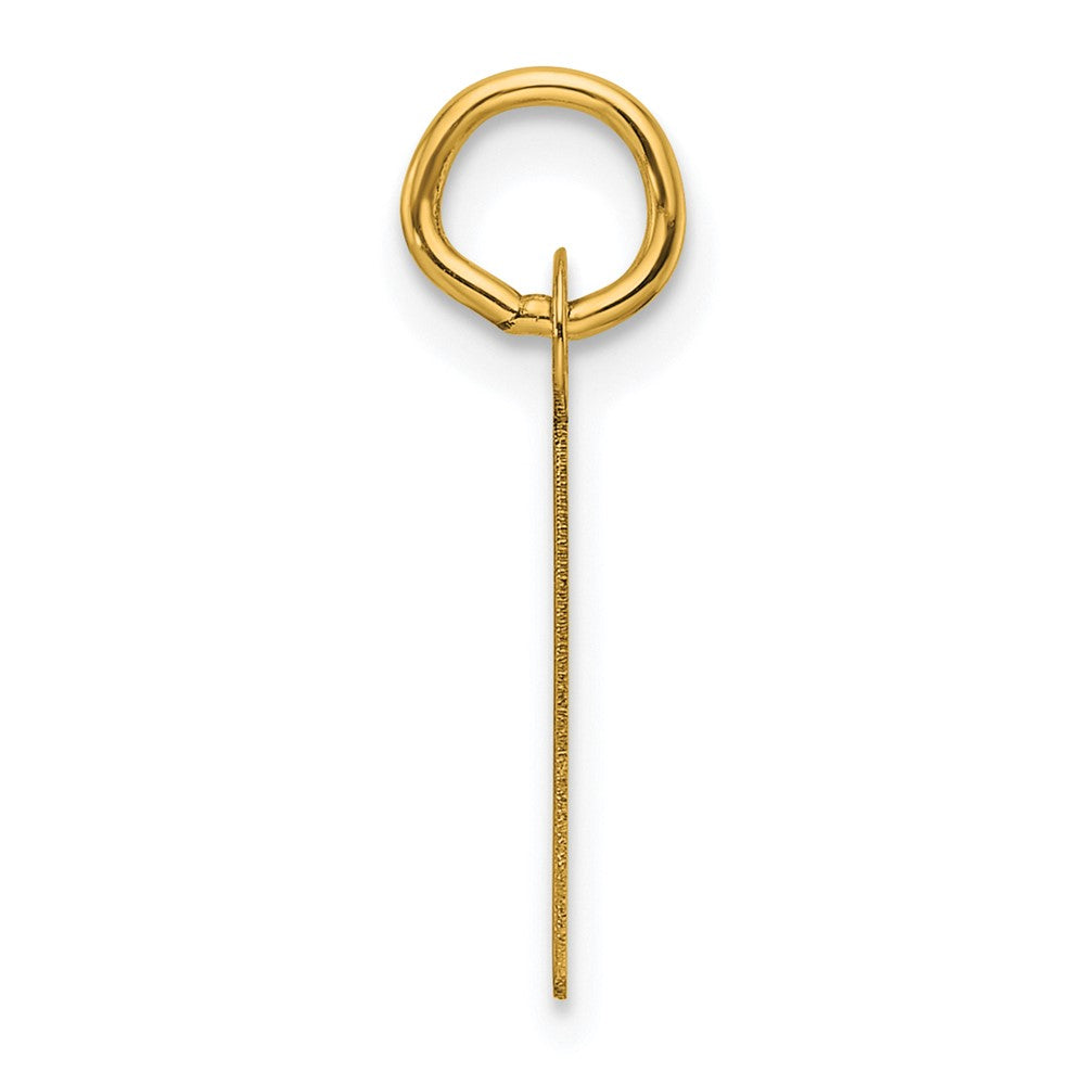 14K Slanted Block Letter I Initial Charm