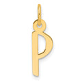14K Slanted Block Letter P Initial Charm