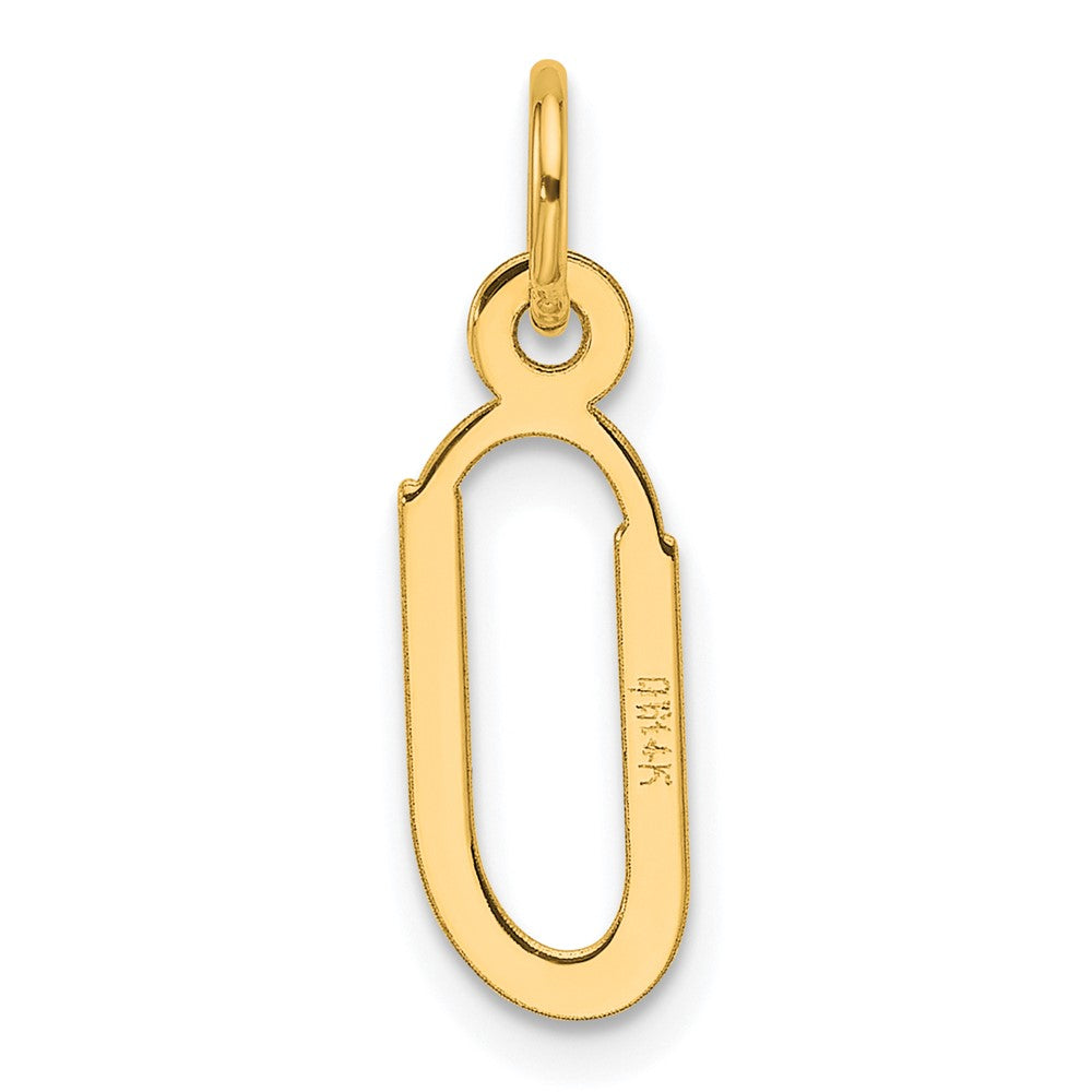 14K Slanted Block Letter U Initial Charm