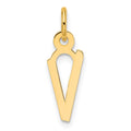 14K Slanted Block Letter V Initial Charm