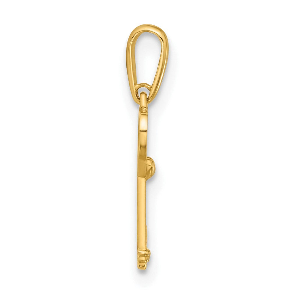 14k Polished Heart Key Pendant
